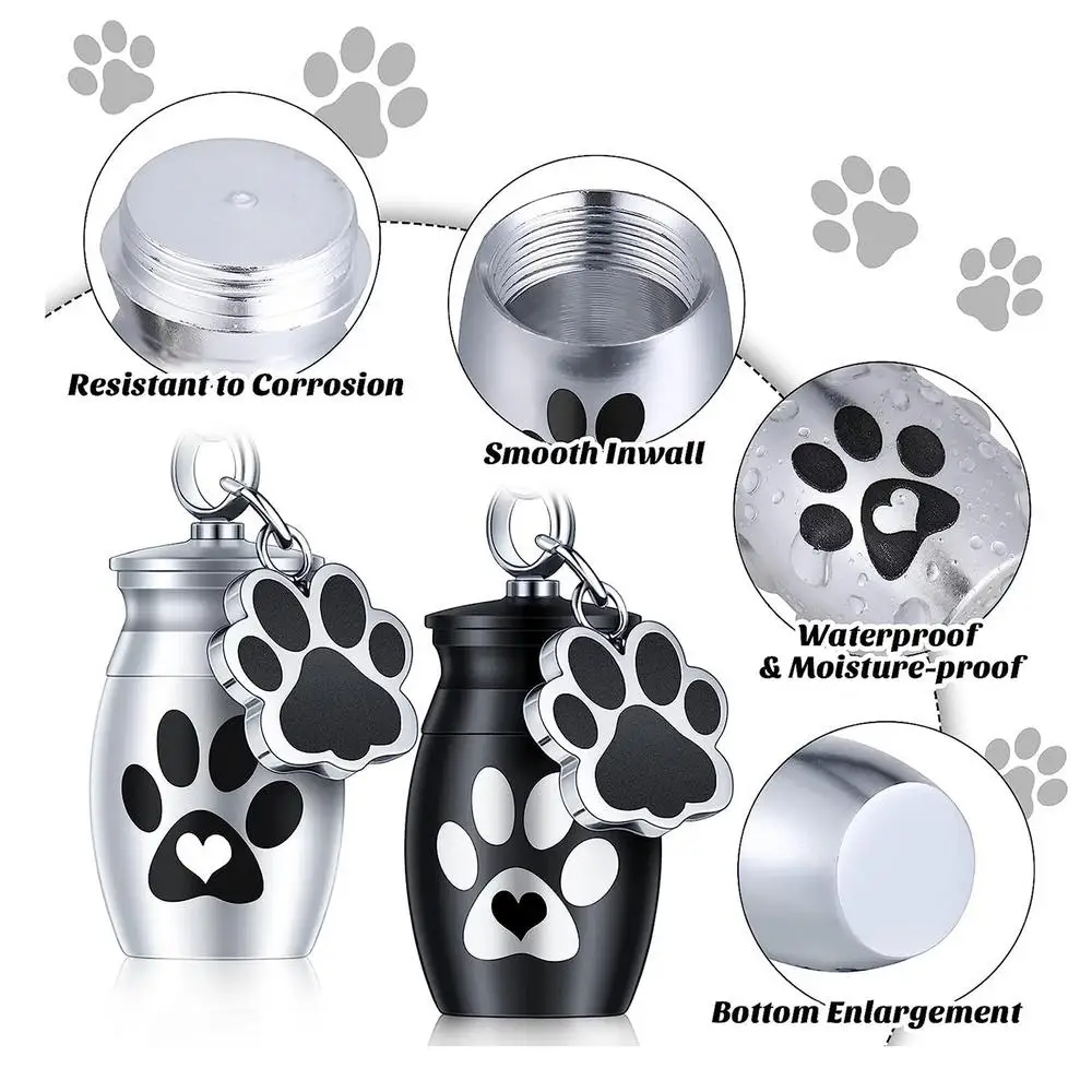 Pet Paw Print Cremation Pendant Ashes Holder Keepsake Cat Dog Memorial Urn Keychains Aluminum Alloy Pet Souvenir Pet Paw Print Cremation Pendant Ashes Holder Keepsake Cat Dog Memorial Urn Keychains Aluminum Alloy Pet Souvenir