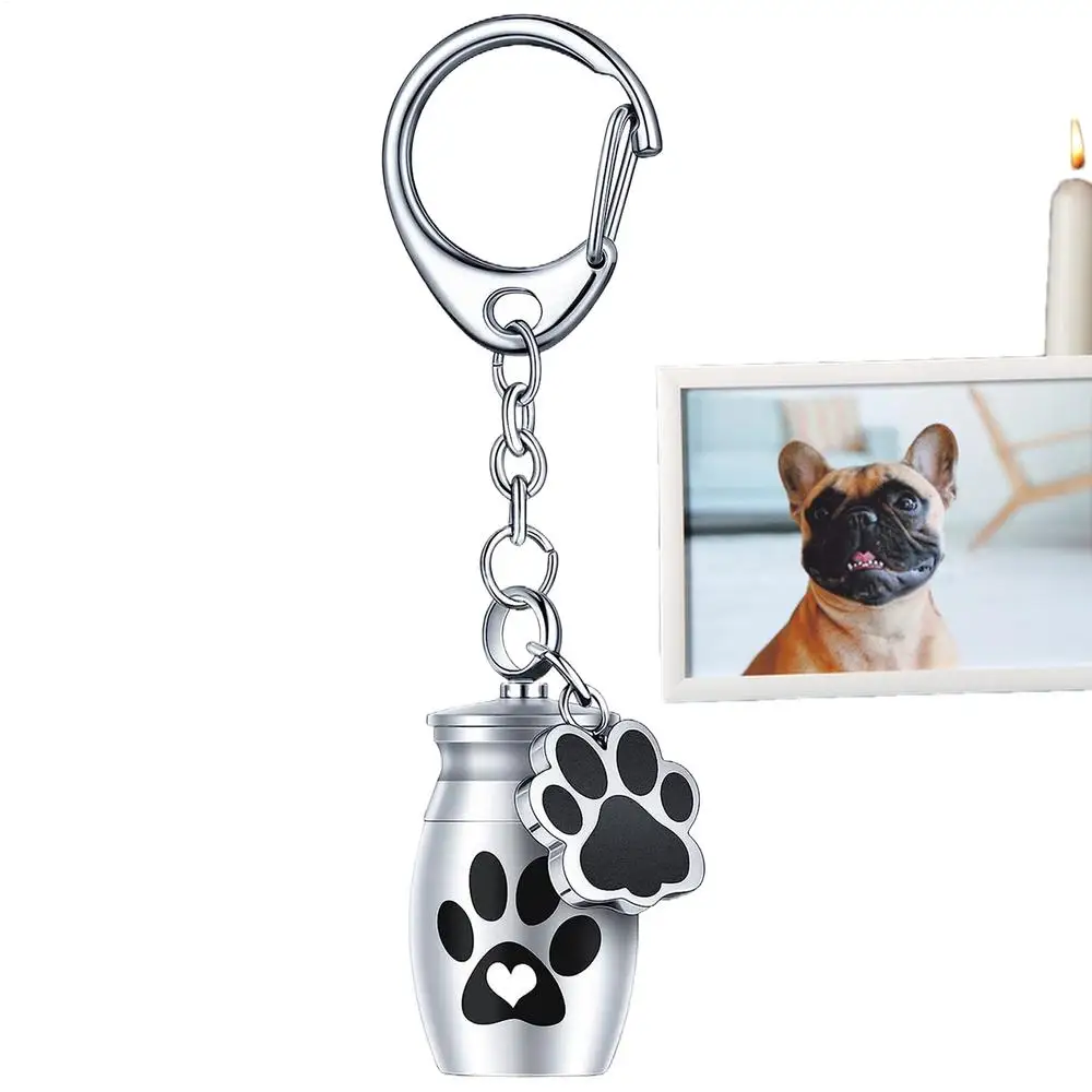 Pet Paw Print Cremation Pendant Ashes Holder Keepsake Cat Dog Memorial Urn Keychains Aluminum Alloy Pet Souvenir Pet Paw Print Cremation Pendant Ashes Holder Keepsake Cat Dog Memorial Urn Keychains Aluminum Alloy Pet Souvenir