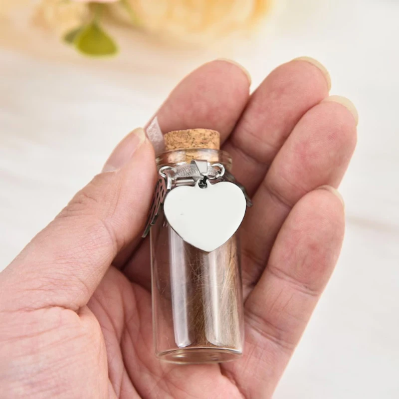 Pet Memorial Bottle For Pet Hair Dogs Cats Fur Keepsake Bottle Storage With 3 Silver Accessories Pet Memorial Urn Container