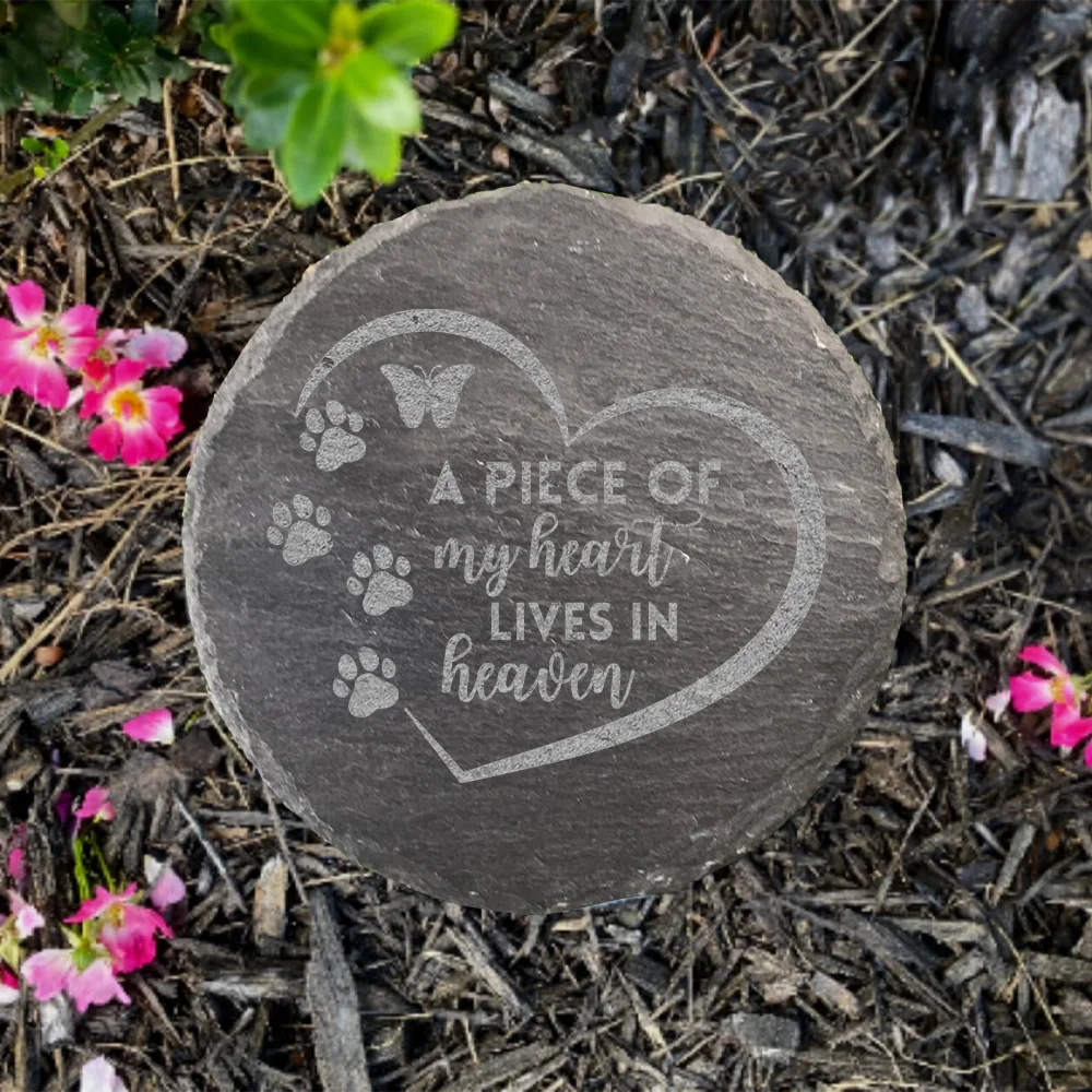 36075-gokxvi.jpg A Piece of My Heart Lives In Heaven Pet Memorial Stone Engrave Pet Sayings Cat Loss Gifts Dogs Dog Grave Marker Plaque - Image 1