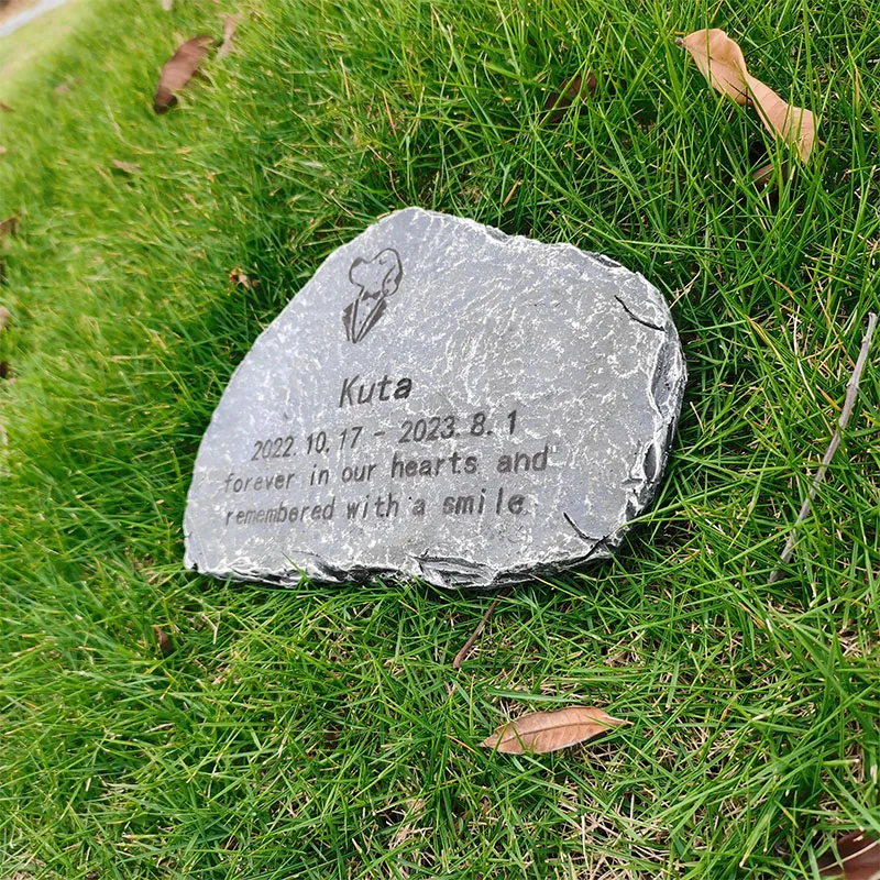 Customized Pet gravestone Memorial Stone Outdoor Dog Grave Marker Cat Garden Tombstone Headstone Remembrance Pet Loss Gift