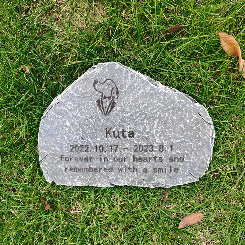 Customized Pet gravestone Memorial Stone Outdoor Dog Grave Marker Cat Garden Tombstone Headstone Remembrance Pet Loss Gift