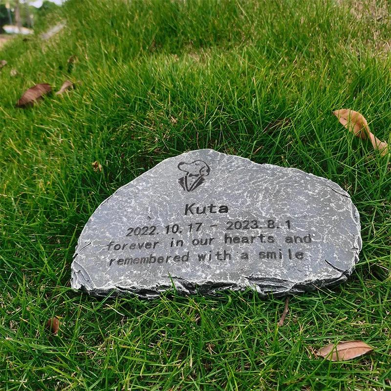 Customized Pet gravestone Memorial Stone Outdoor Dog Grave Marker Cat Garden Tombstone Headstone Remembrance Pet Loss Gift