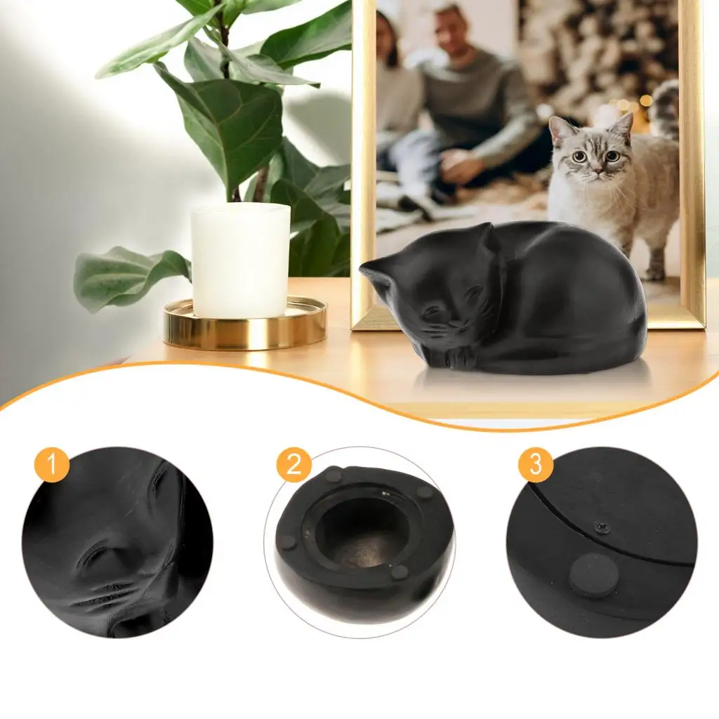 Pet Cremation Urn Storage Sculpture Pet Memorial Figurine Burial Funeral Urn Wooden Cat Urn Memorial Pet Urn Animal Ash