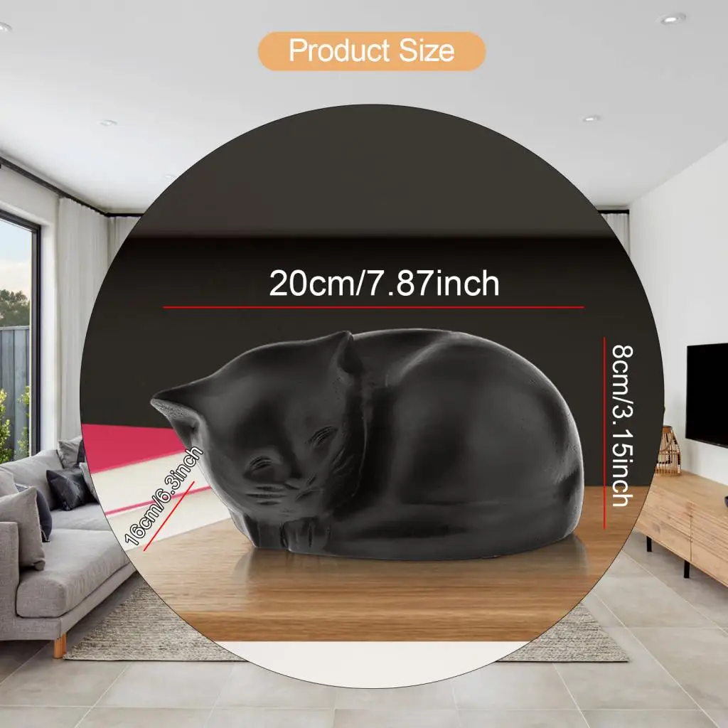 Pet Cremation Urn Storage Sculpture Pet Memorial Figurine Burial Funeral Urn Wooden Cat Urn Memorial Pet Urn Animal Ash