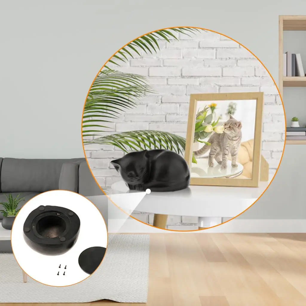 Pet Cremation Urn Storage Sculpture Pet Memorial Figurine Burial Funeral Urn Wooden Cat Urn Memorial Pet Urn Animal Ash