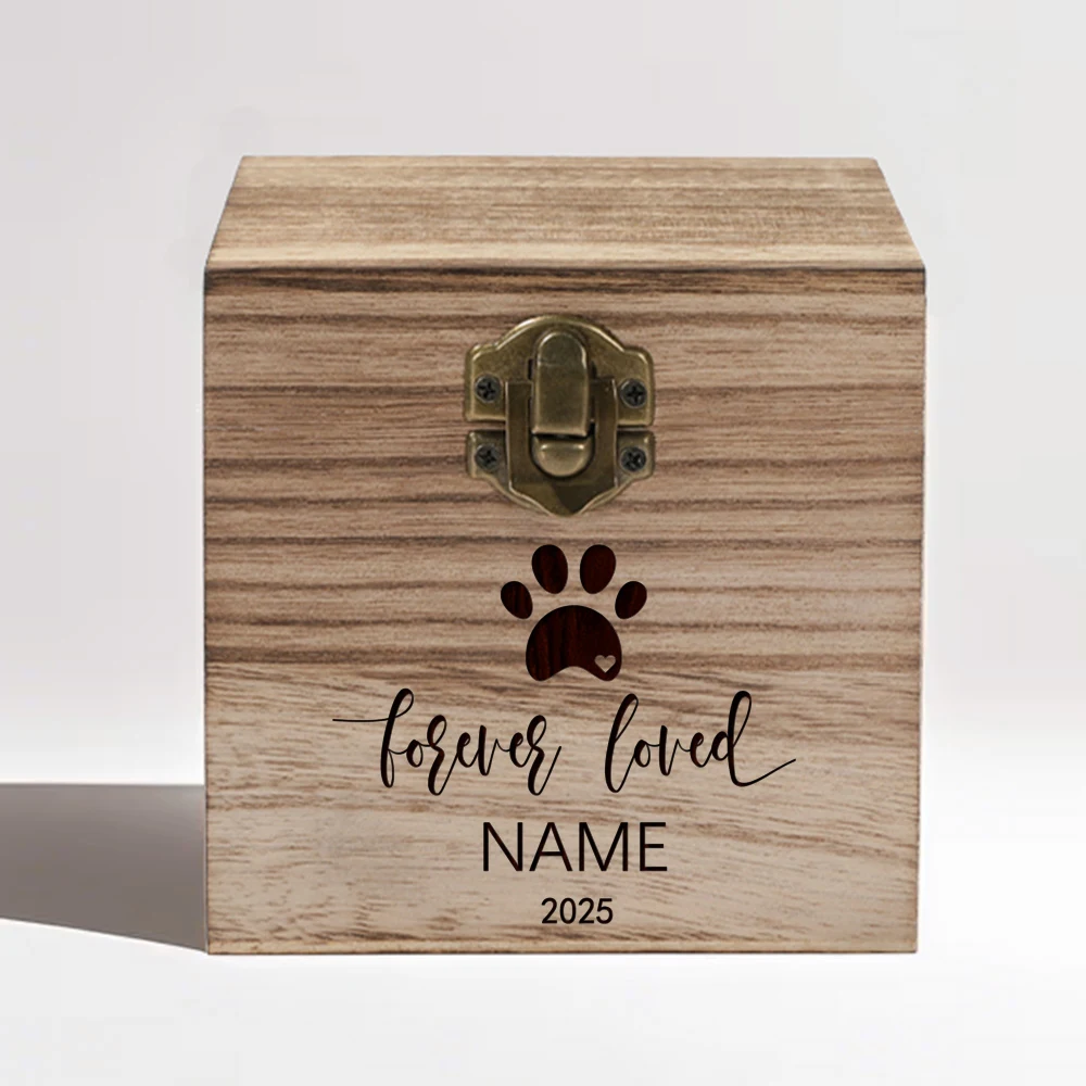 36160-8c904w.jpg Pet Memorial Keepsake Box Dog Bereavement Gift Pet Keepsake Box Cat Dog Loss Gift Wood Memorial Urns Dog Ashes Keepsake - Image 1
