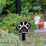 1pc Dog Memorial Plaque: Pet Loss Gift, Waterproof Acrylic Dog Grave Marker, Black Sympathy Garden Stake, Dog Paw Print