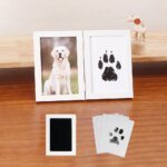Pet Memorial Gifts for Pet, Dog Paw Print Frame Kit,Inkless Paw Print Kit,zWooden Pawprint Photo Frame,Gifts for Pet Lovers