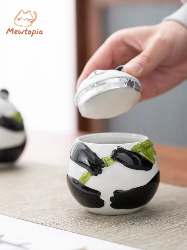 Panda Ceramic Cat and Dog Urn Pet Funeral Cremation Ashes Canister Memorial Box High Quality Small Animal Coffin