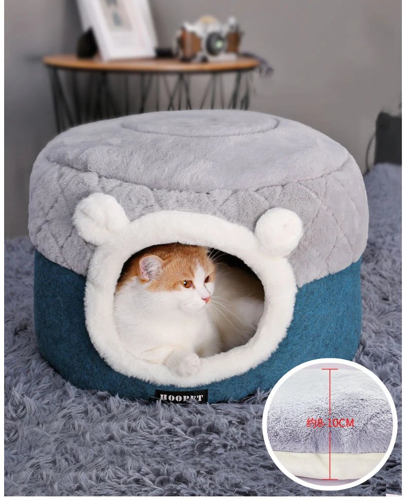 HOOPET Cat Bed House Soft Plush Kennel Puppy Cushion Small Dogs Cats Nest Winter Warm Sleeping Pet Dog Bed Pet Mat Supplies