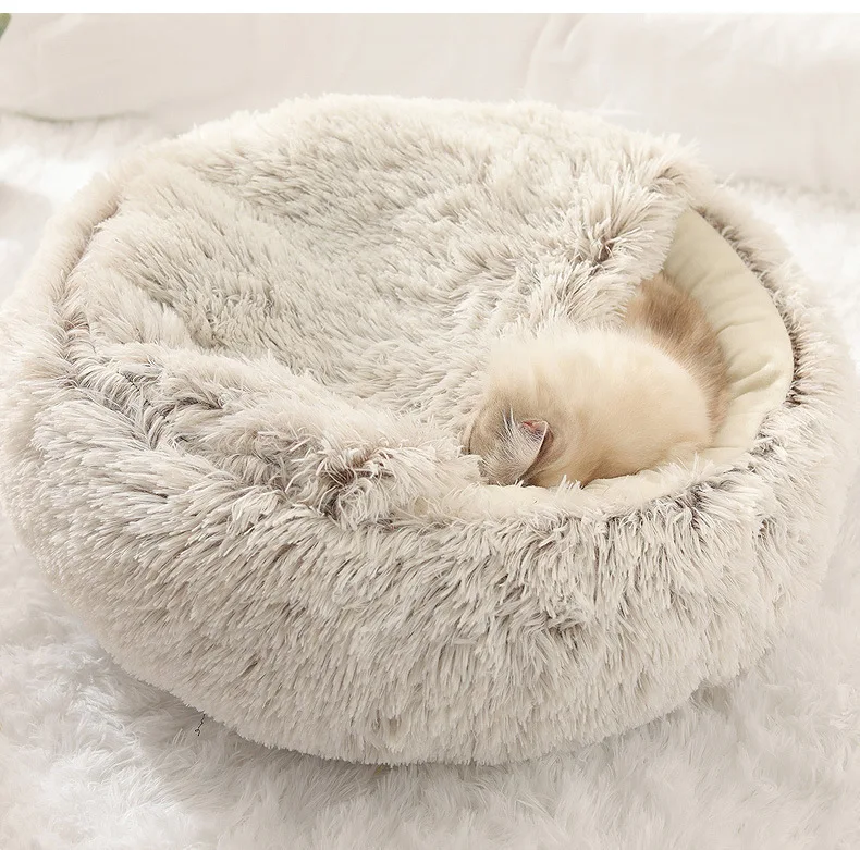 Autumn and Winter soft plush pet bed and pet bed Winter warm and cold plush comforter nest Shell cat nest semi-enclosed cat nest Autumn and Winter soft plush pet bed and pet bed Winter warm and cold plush comforter nest Shell cat nest semi-enclosed cat nest