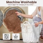 Large Cat Bed Sturdy Wooden Leg Raised Plush Cat Sofa Bed Kitten Bed for Indoor Cats - Soft Cat Couch - Image 6