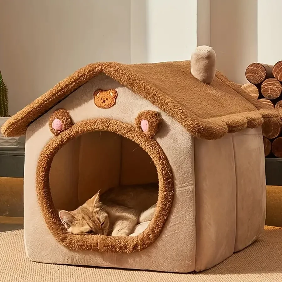 Foldable Pet House Removable Washable Cat House Puppy Cave Sofa Pet Bed House for Extra Small Dogs and Small Medium Cats Winter Foldable Pet House Removable Washable Cat House Puppy Cave Sofa Pet Bed House for Extra Small Dogs and Small Medium Cats Winter