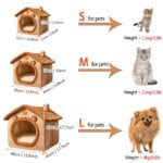Foldable Pet House Removable Washable Cat House Puppy Cave Sofa Pet Bed House for Extra Small Dogs and Small Medium Cats Winter - Image 2