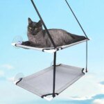Cat Bed Window Mounted Cat Hammock Bed Pet Seat Super Suction Cup Hanging Lounger Soft Warm Bed for Cats Small Dogs Rabbits - Image 2