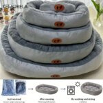 Cozy Oval Snuggle Pet Bed, Plush & Thickened Cat Bed Warm and Secure Bed for Cats and Small Medium Dogs, All Seasons - Image 4