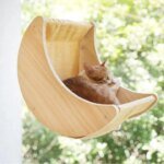 Wooden Cat Window Hammock with Suction Cups - Hanging Swing Bed Perch for Cats & Small Dogs | Space-Saving Pet Lounger Winter