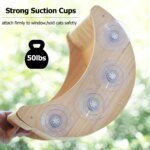 Wooden Cat Window Hammock with Suction Cups - Hanging Swing Bed Perch for Cats & Small Dogs | Space-Saving Pet Lounger Winter - Image 3