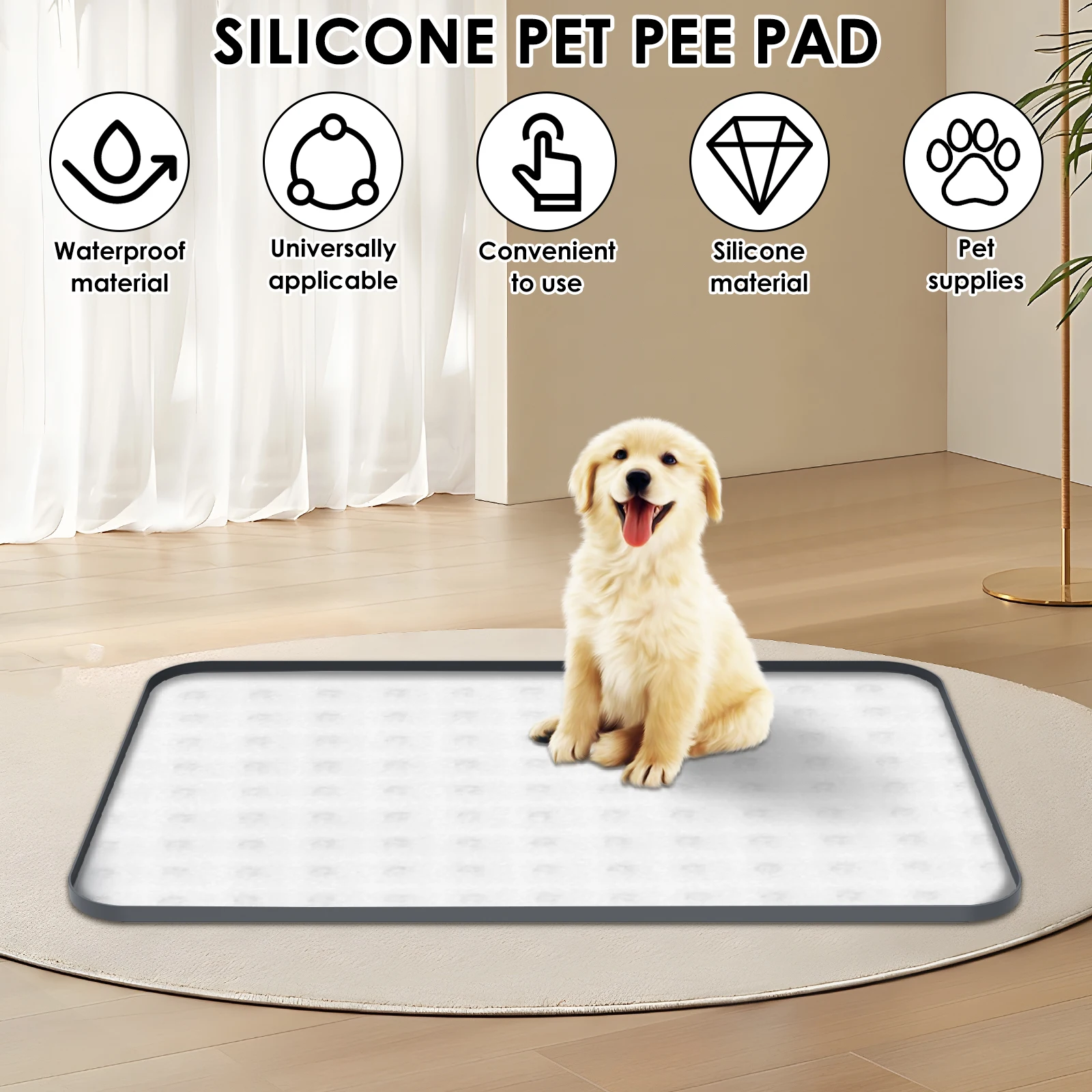Dog Toilet Silicone Pee Pad Holder Foldable Leak Proof Foldable Puppy Potty Training Pad for Floor Protection Pet Supplies