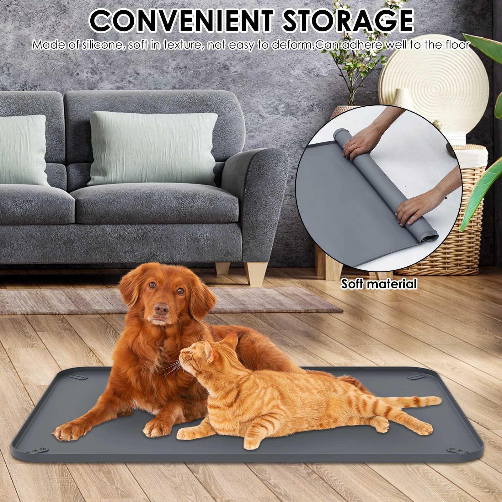 Dog Toilet Silicone Pee Pad Holder Foldable Leak Proof Foldable Puppy Potty Training Pad for Floor Protection Pet Supplies