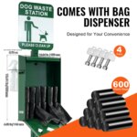 SucceBuy Dog Waste Station with Hand Wash Bottle Commercial Dog Poop Station Bag Dispenser Dog Waste Disposal System for Outdoor - Image 3
