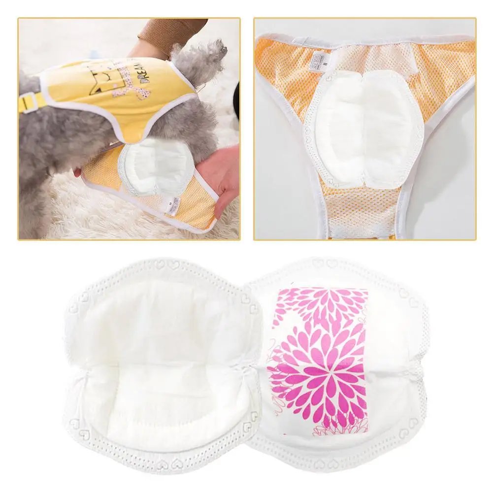 100pcs Dog Diaper Pad Diapers for Female Dog Shorts Panties Disposable Dog Diaper Liners Booster Pads Doggie Physiological Pant