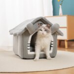 Foldable Pet House Removable Washable Cat House Puppy Cave Sofa Pet Bed House for Extra Small Dogs and Small and Medium Cats