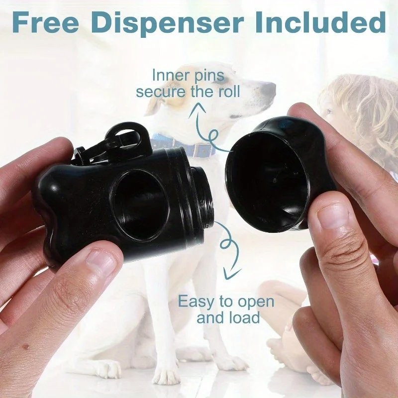 150 Count Dog Poop Bags + 1 bone Pet Waste Bags for Poop  Dispenser Doggie Poop Bags for Home Outdoor Puppy Walking and Travel,