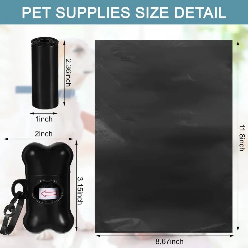 150 Count Dog Poop Bags + 1 bone Pet Waste Bags for Poop  Dispenser Doggie Poop Bags for Home Outdoor Puppy Walking and Travel,