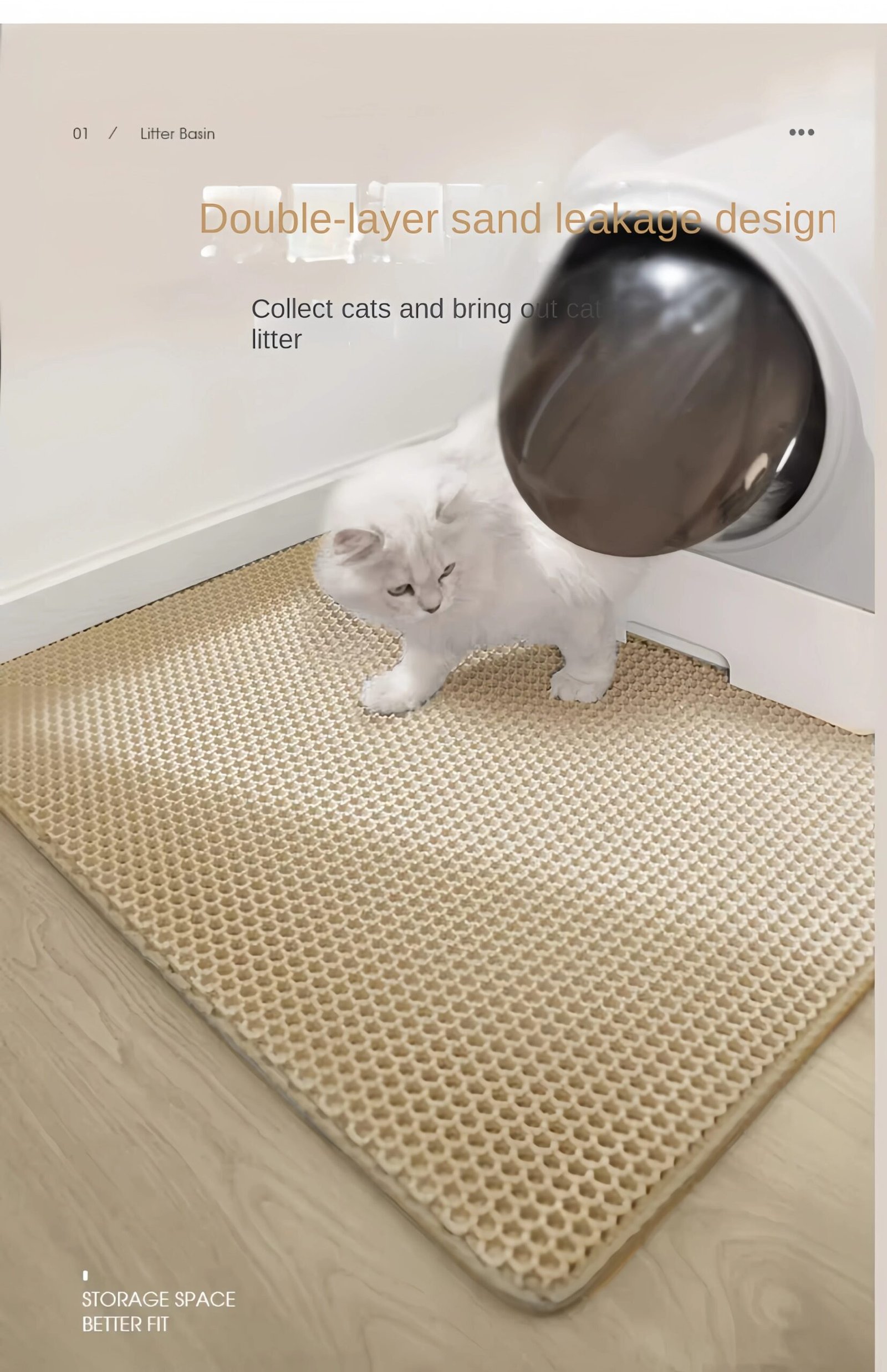 Cat Litter Mat Waterproof Double Layer Pet Litter Box Mat Pet Toilet Cat Mat Nonslip Sand Cat Washable Mat Pet Clean