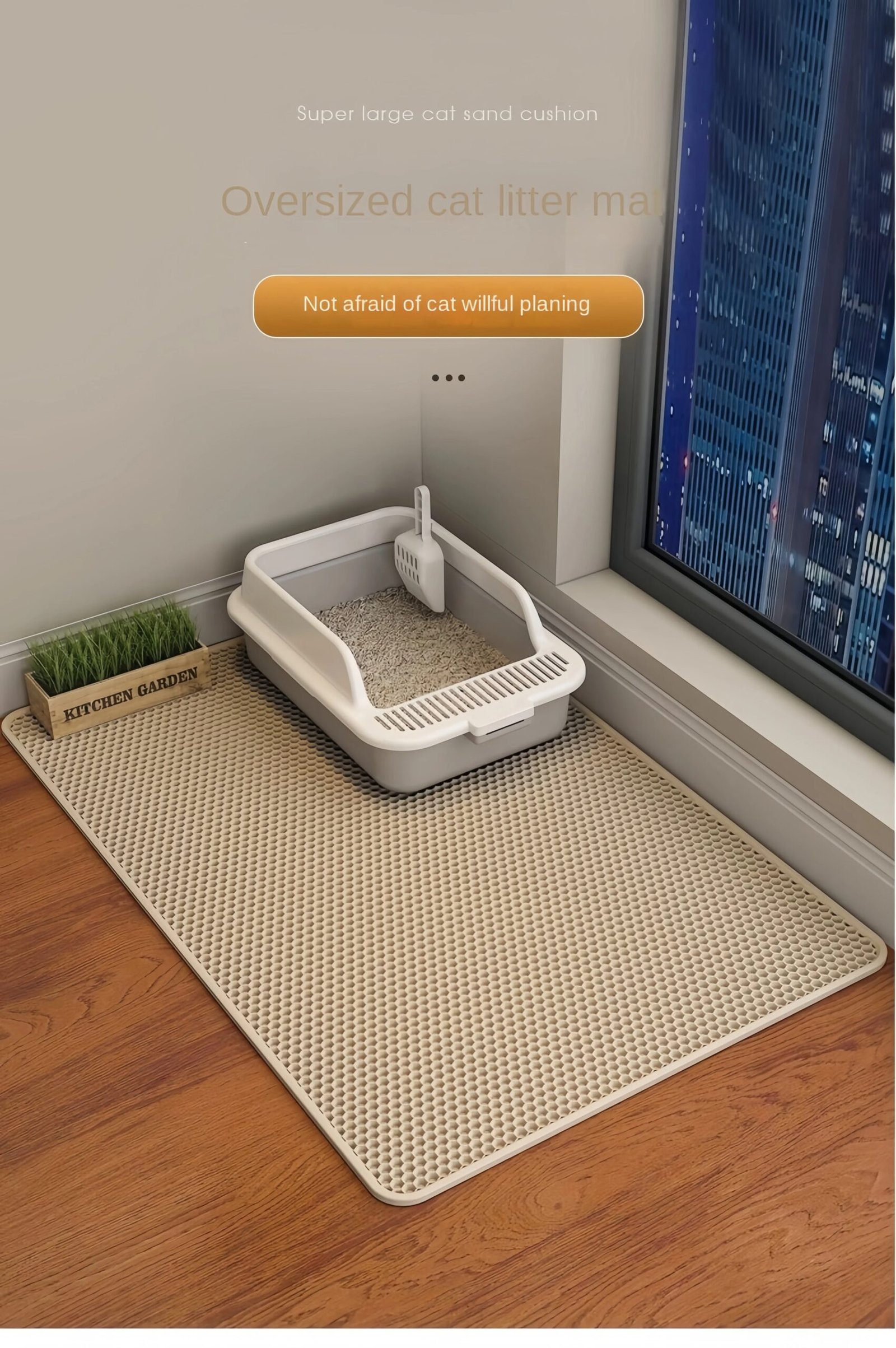 Cat Litter Mat Waterproof Double Layer Pet Litter Box Mat Pet Toilet Cat Mat Nonslip Sand Cat Washable Mat Pet Clean