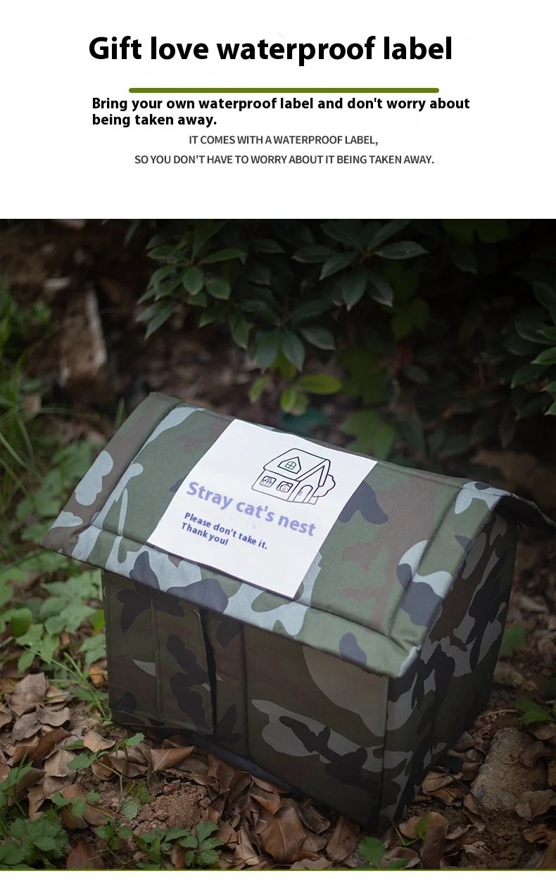All Seasons Outdoor Rainproof Stray Cat Nest, Winter-Warm Closed House, Cold-Proof Cat House