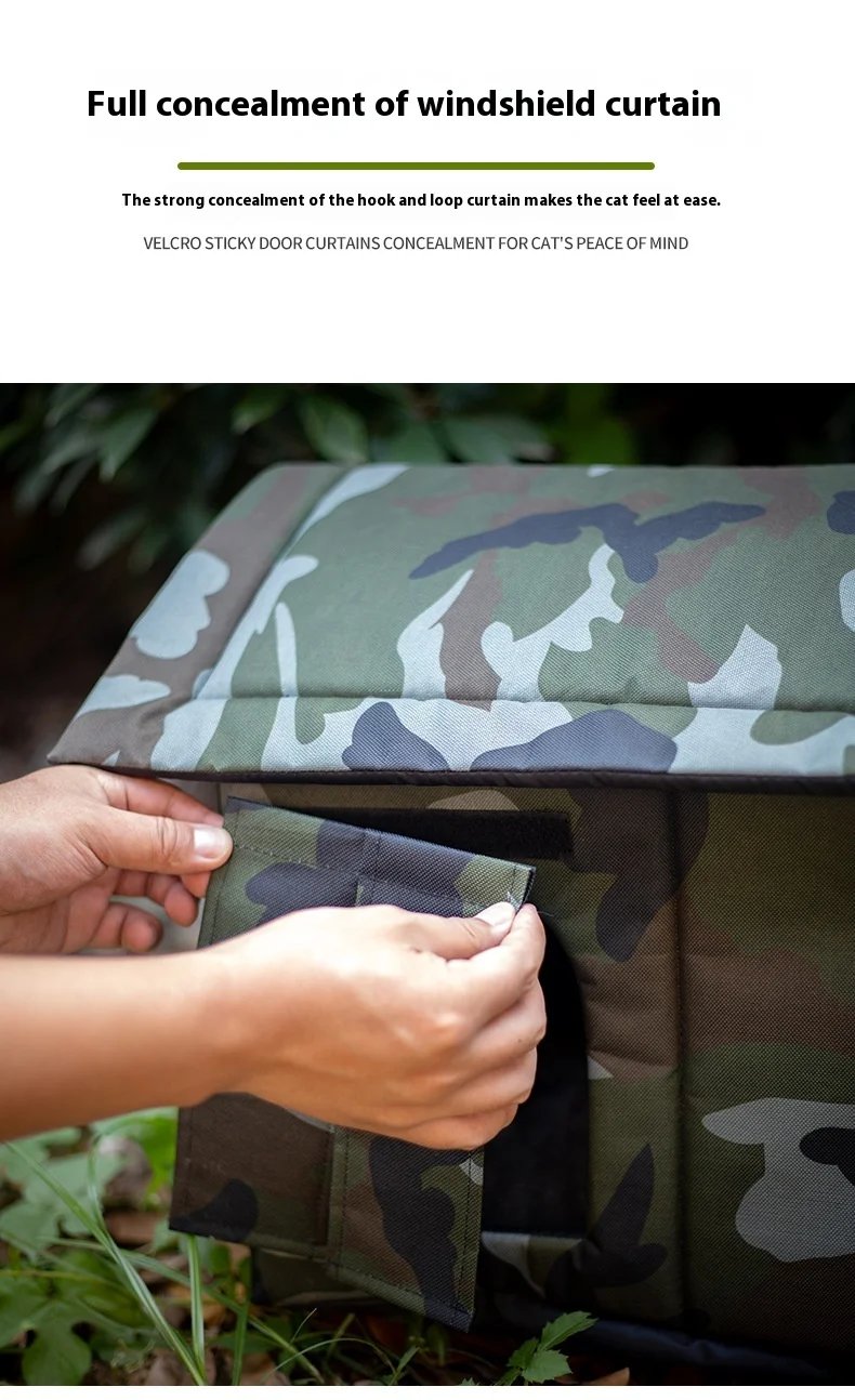 All Seasons Outdoor Rainproof Stray Cat Nest, Winter-Warm Closed House, Cold-Proof Cat House