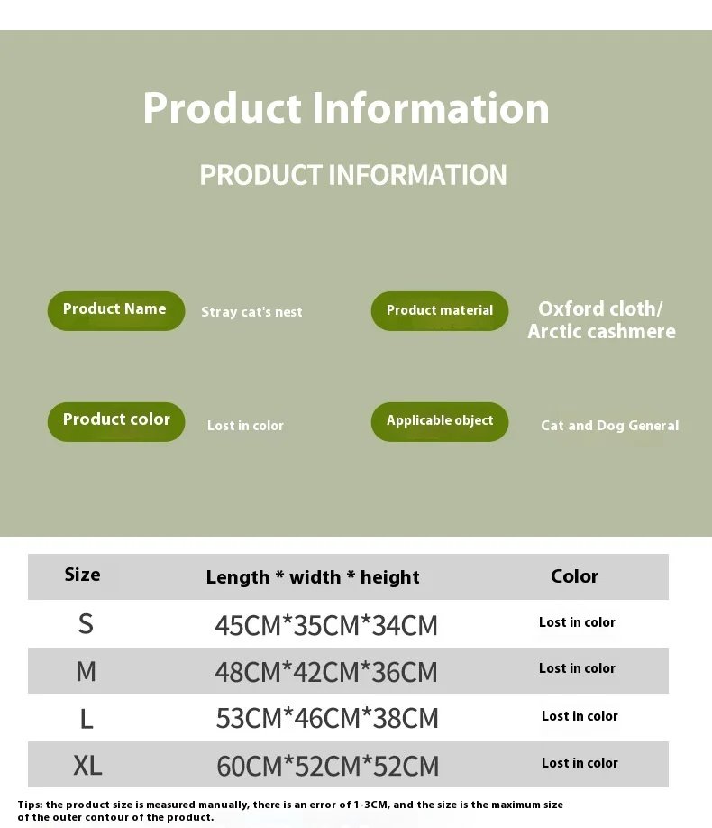 All Seasons Outdoor Rainproof Stray Cat Nest, Winter-Warm Closed House, Cold-Proof Cat House