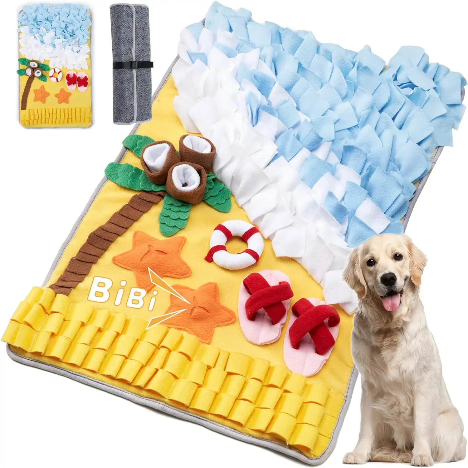 47863-ohnhlt.jpg New Pet Sniffing Mat Dog Training Hidden Food Blanket Antiboredom Anti-Choking Sniffing Mat Slow Food Mat Pet Supplies Dog Toys - Image 1