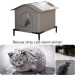 Stray Cat Houses with Mat Waterproof Winter Warm Shelter Foldable Pet Cave Nest Sleeping Beds for Outdoor Cats Small Dog Puppies - Image 4