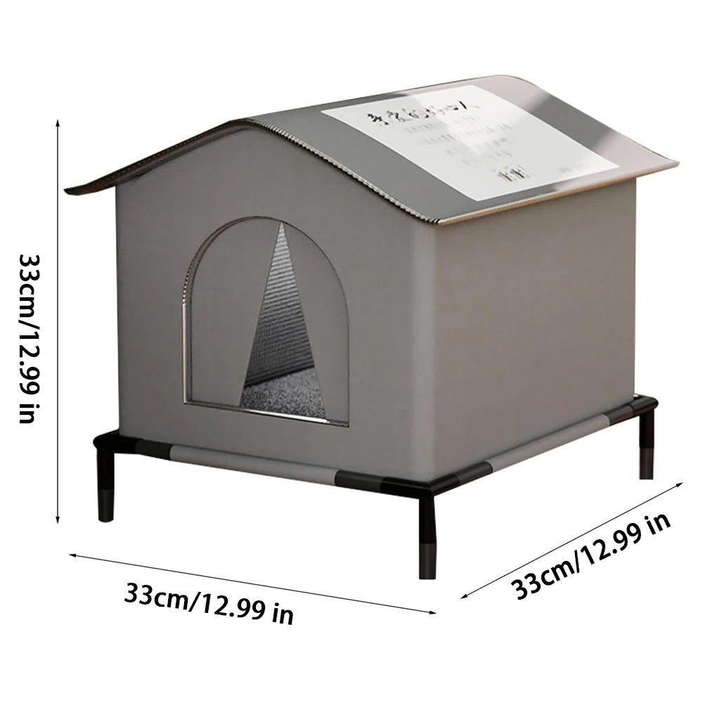 Stray Cat Houses with Mat Waterproof Winter Warm Shelter Foldable Pet Cave Nest Sleeping Beds for Outdoor Cats Small Dog Puppies