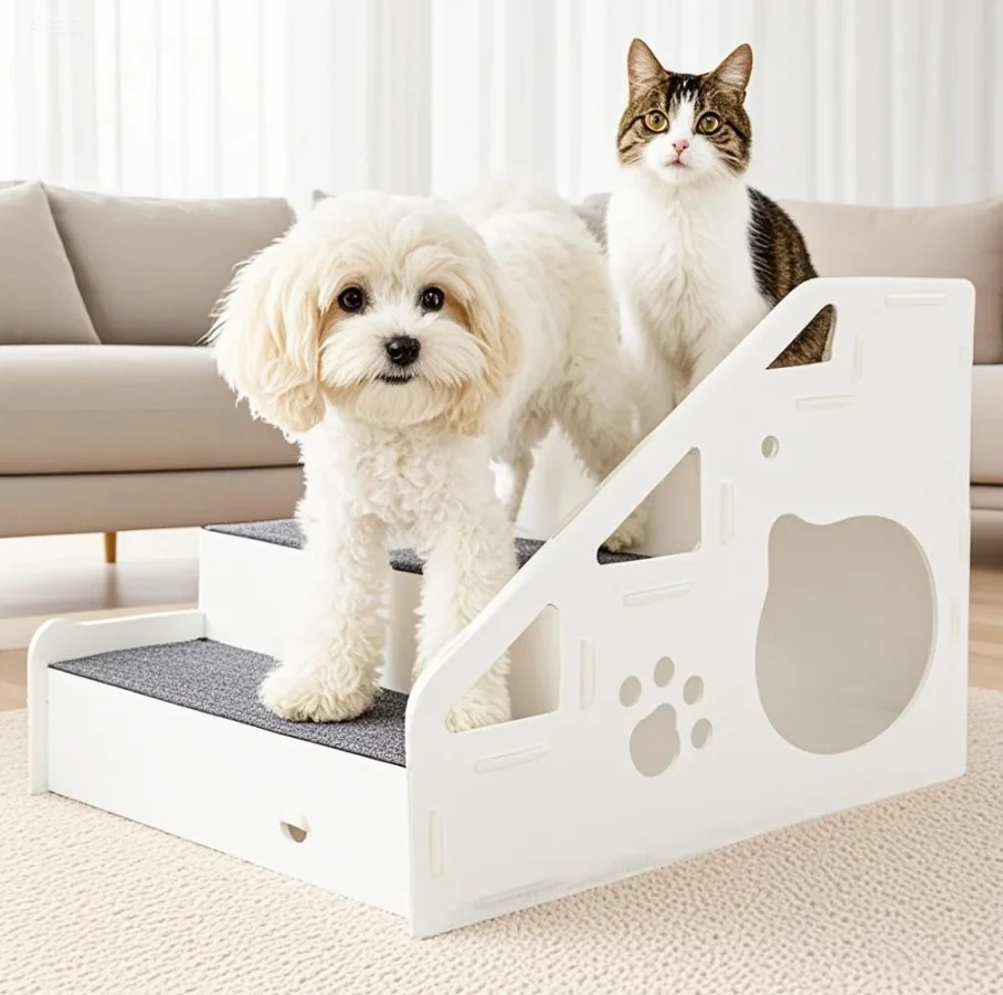48076-cfquf1.png Portable Pet Stairs Detachable Dog Ramp Ladder for Small Older Dogs Cars Beds Sofas Indoor Outdoor Use - Image 1