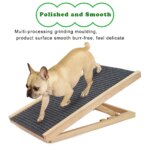 Adjustable Dog Ramp Pet Wooden Folding Dog & Cat Stair for Couch High Bed Non Slip Carpet Surface 2/4 Levels Height Adjustable - Image 2