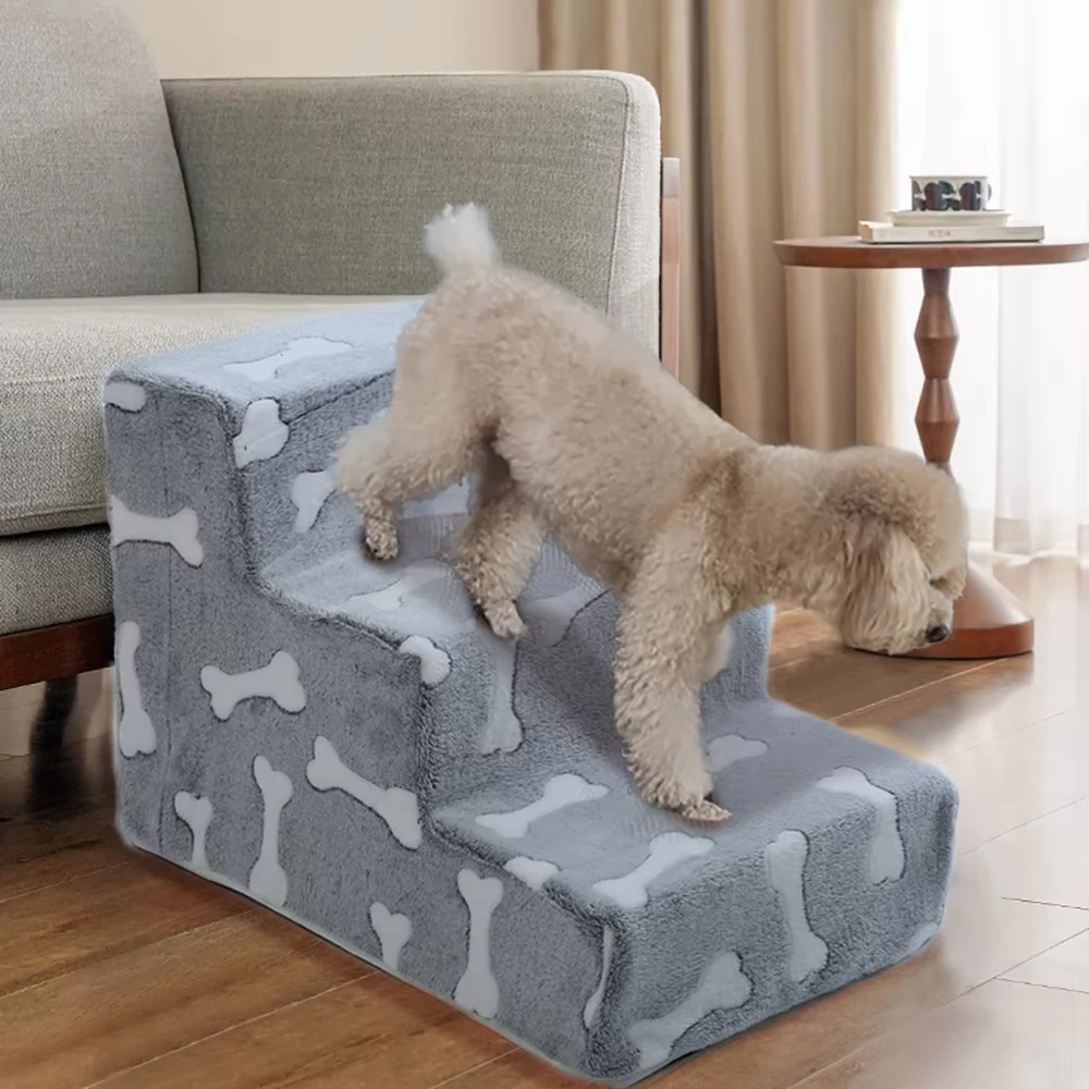 Ladder Dogs Pets Bone Shape Puppy Stairs Beside The Sofa Bed Ramp for Dogs Protecting Pet Joint Safety Stairs for Elderly Dogs Ladder Dogs Pets Bone Shape Puppy Stairs Beside The Sofa Bed Ramp for Dogs Protecting Pet Joint Safety Stairs for Elderly Dogs