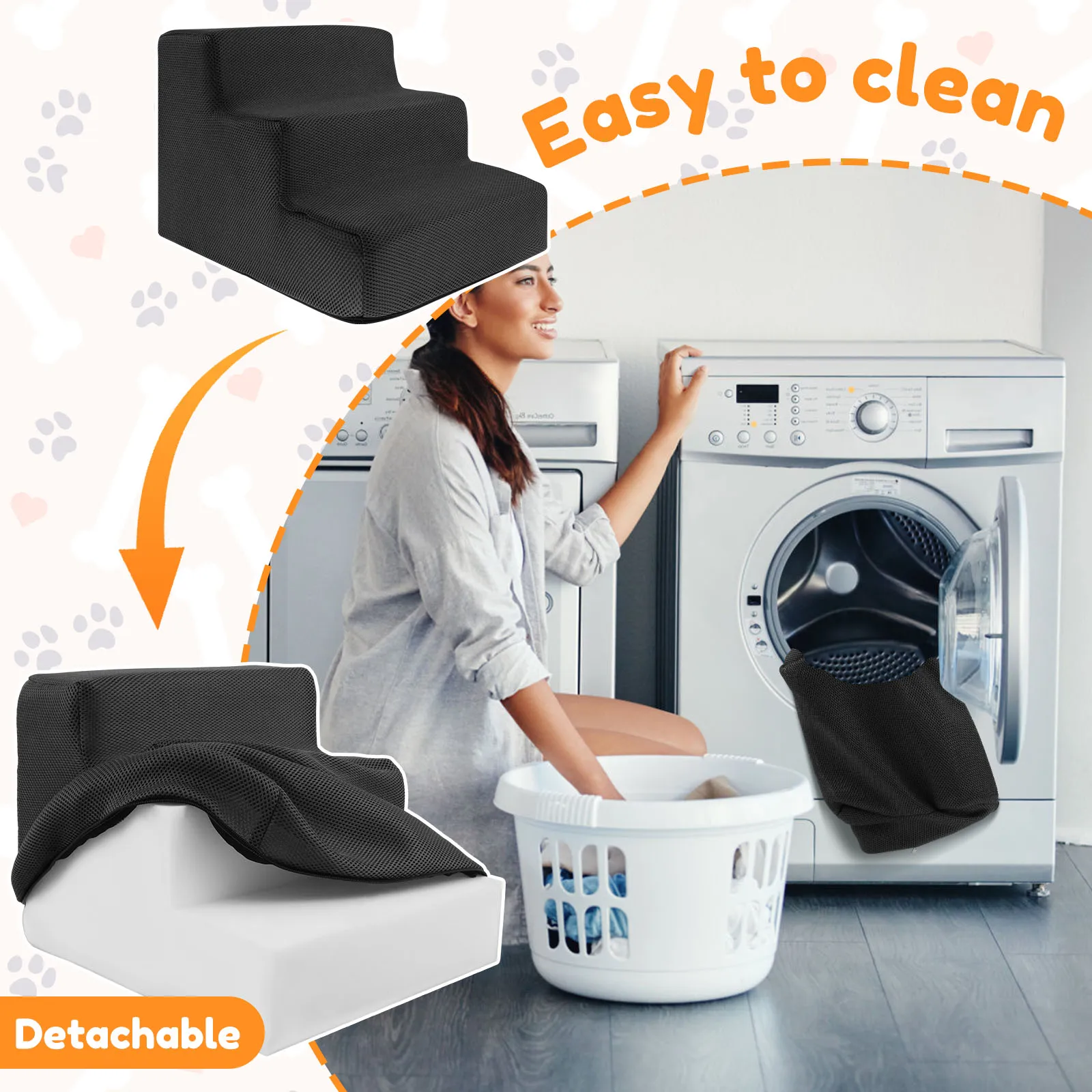 3 Step Pet Stairs High Density Soft Foam Small Dog Ramp Ladder Stair Removable and Washable Non-Slip Dog/Cat Steps Pet Supplies 3 Step Pet Stairs High Density Soft Foam Small Dog Ramp Ladder Stair Removable and Washable Non-Slip Dog/Cat Steps Pet Supplies