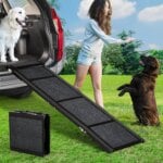 Upgraded Dog Ramp For Cars Folding Pet Ramp For Large Dogs With Non-Slip Surface Portable Outdoor Dog Car Ramp Up to 250 LBS