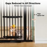 71" Extra Tall Pet Gate for Cats, 29.5-40.6" Extra Wide Cat Gate with Adjustable Cat Door, Pressure Mounted Easy Walk Through Pe - Image 4