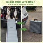 Folding Portable Dog Ramp Foldable Car Ramp for Dogs Non-Slip Rug Surface Pet Ramp Stairs for Medium & Large Dogs Get Into A Car - Image 4