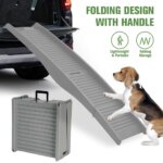 Folding Portable Dog Ramp Foldable Car Ramp for Dogs Non-Slip Rug Surface Pet Ramp Stairs for Medium & Large Dogs Get Into A Car - Image 2