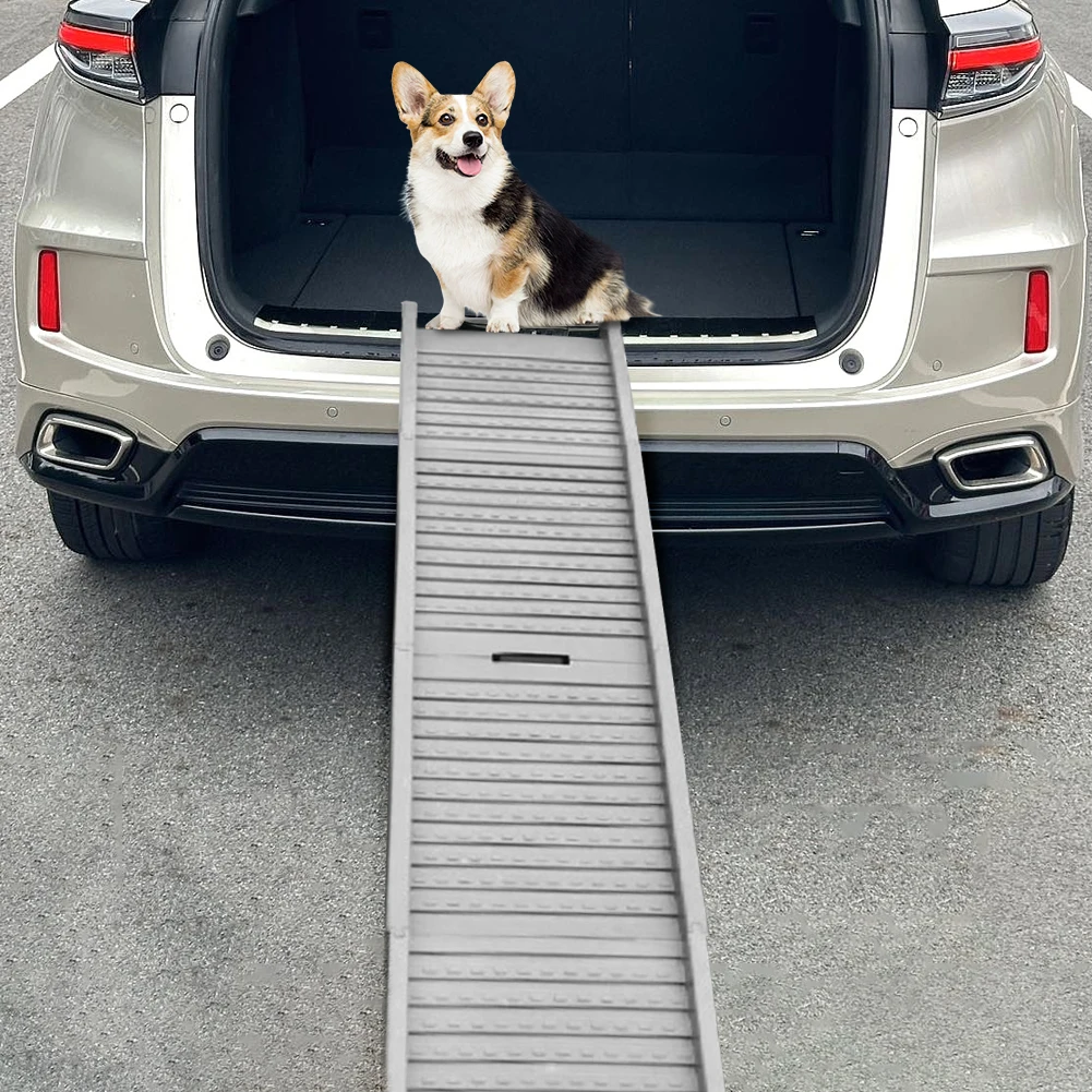 Folding Portable Dog Ramp Foldable Car Ramp for Dogs Non-Slip Rug Surface Pet Ramp Stairs for Medium & Large Dogs Get Into A Car