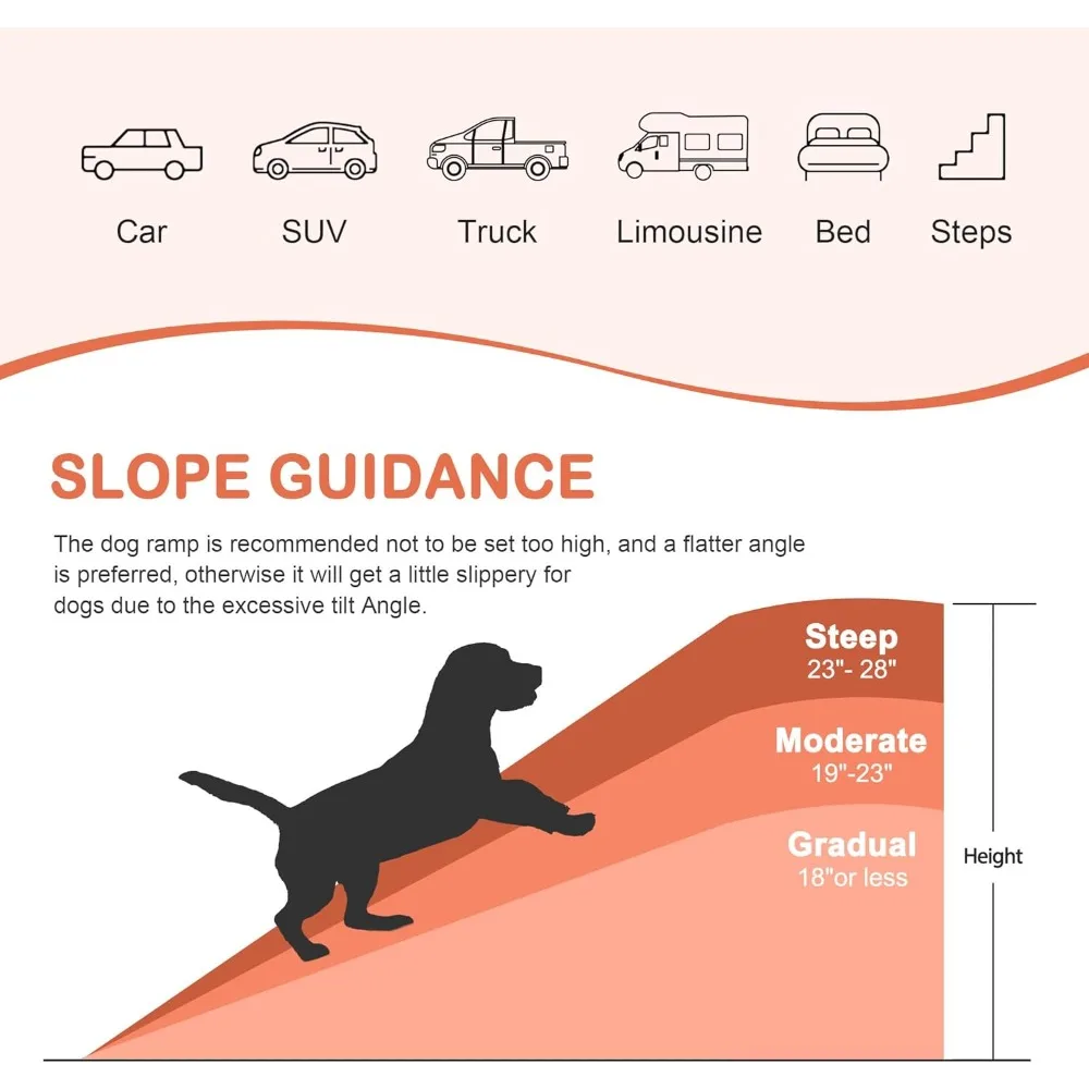 Folding Dog Ramp for Car Truck SUVs 62 Inches Pet Ramp for Large Dogs Non Slip with Raised Siderails Folding Dog Ramp for Car Truck SUVs 62 Inches Pet Ramp for Large Dogs Non Slip with Raised Siderails