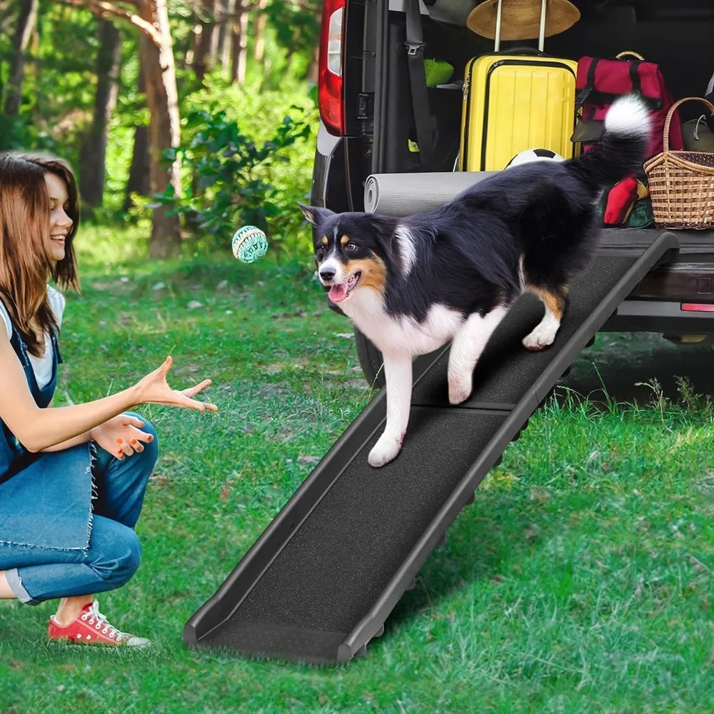 Folding Dog Ramp for Car Truck SUVs 62 Inches Pet Ramp for Large Dogs Non Slip with Raised Siderails Folding Dog Ramp for Car Truck SUVs 62 Inches Pet Ramp for Large Dogs Non Slip with Raised Siderails
