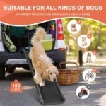 Folding Dog Ramp for Car Truck SUVs 62 Inches Pet Ramp for Large Dogs Non Slip with Raised Siderails - Image 3